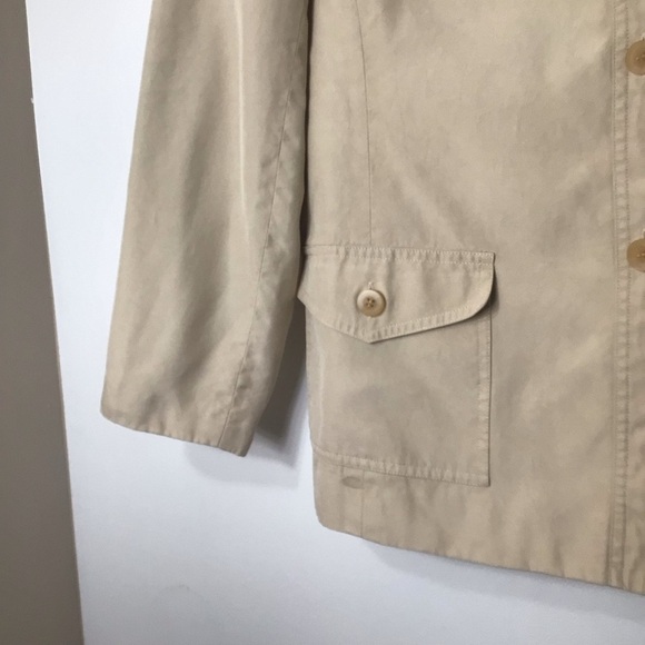 Talbots silk jacket women 10 tan - Picture 4 of 9
